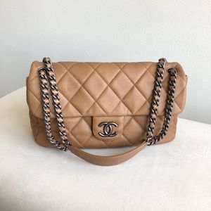 Chanel brown caviar flap